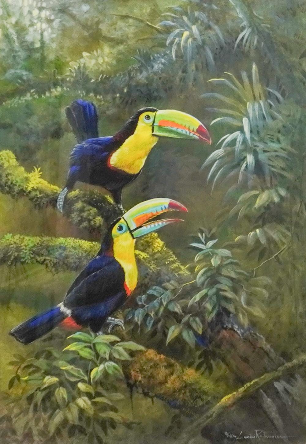 gamini ratnavira sri lankan b 1949 heel billed toucans watercolor and gouache on paper frame 24 x 18 3 4 in 61 x 47 6 cm · Weschler's · 2025-05-06 Gamini Ratnavira comparable auction result: gamini ratnavira sri lankan b 1949 heel billed toucans watercolor and gouache on paper frame 24 x 18 3 4 in 61 x 47 6 cm