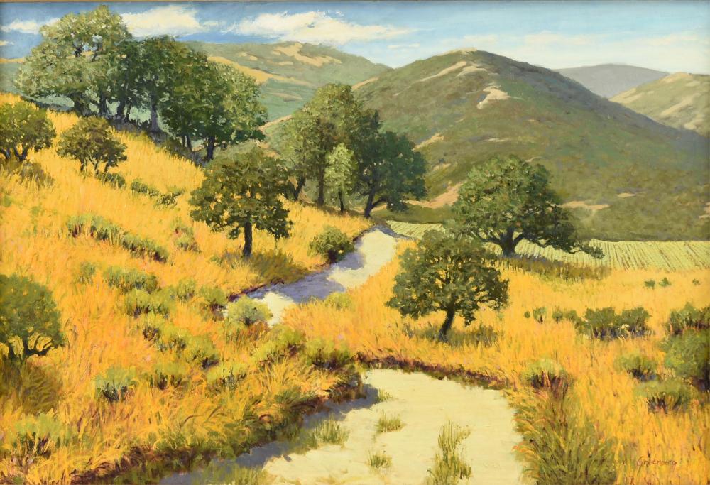 Jerry Greenberg comparable auction result: jerry greenberg american texas b 1946 near santa ynez 21st century 24 x 36 in 61 x 91 4 cm frame 29 3 4 x 41 3 4 in 75 6 x 106 cm