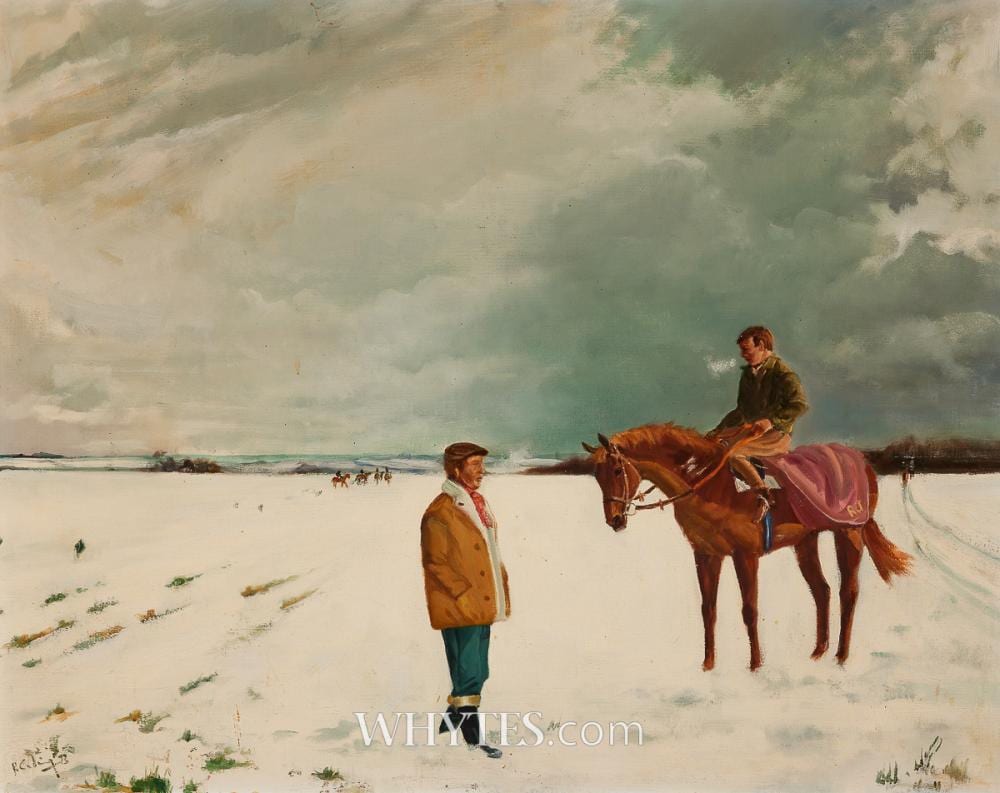 peter curling b 1955 horse exercising in snow 1973 · Whyte's · 2025-05-26 Peter Curling comparable auction result: peter curling b 1955 horse exercising in snow 1973