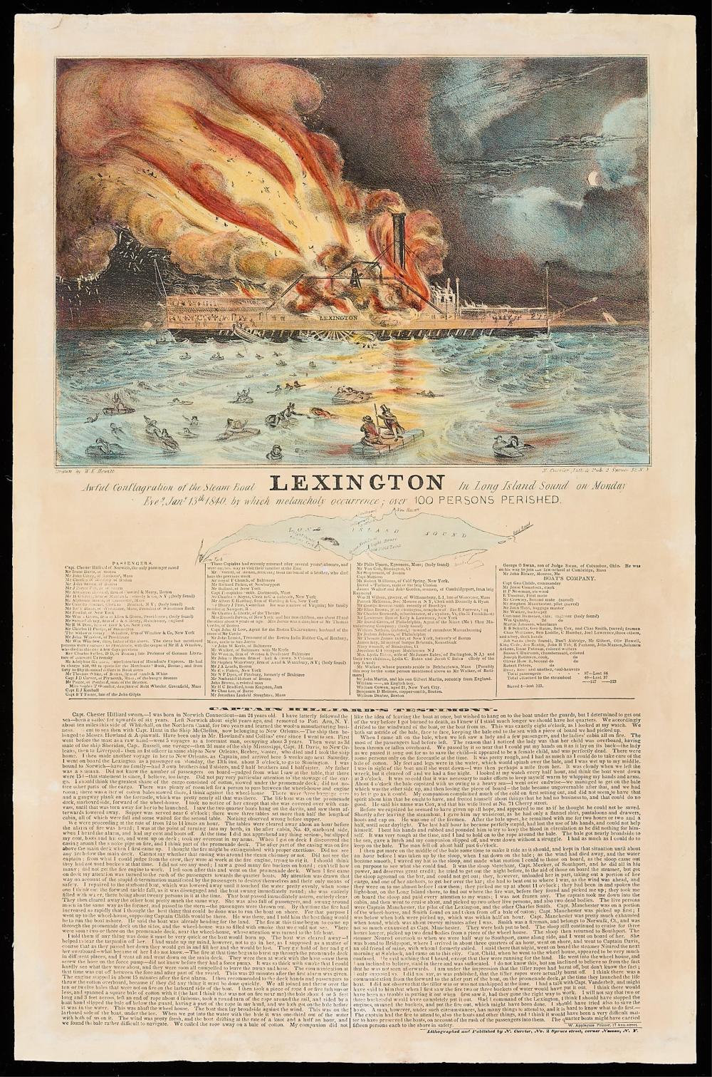 Currier & Ives "Awful Conflagration" Print sold by Revere Auctions, lot 184 — auction record photograph