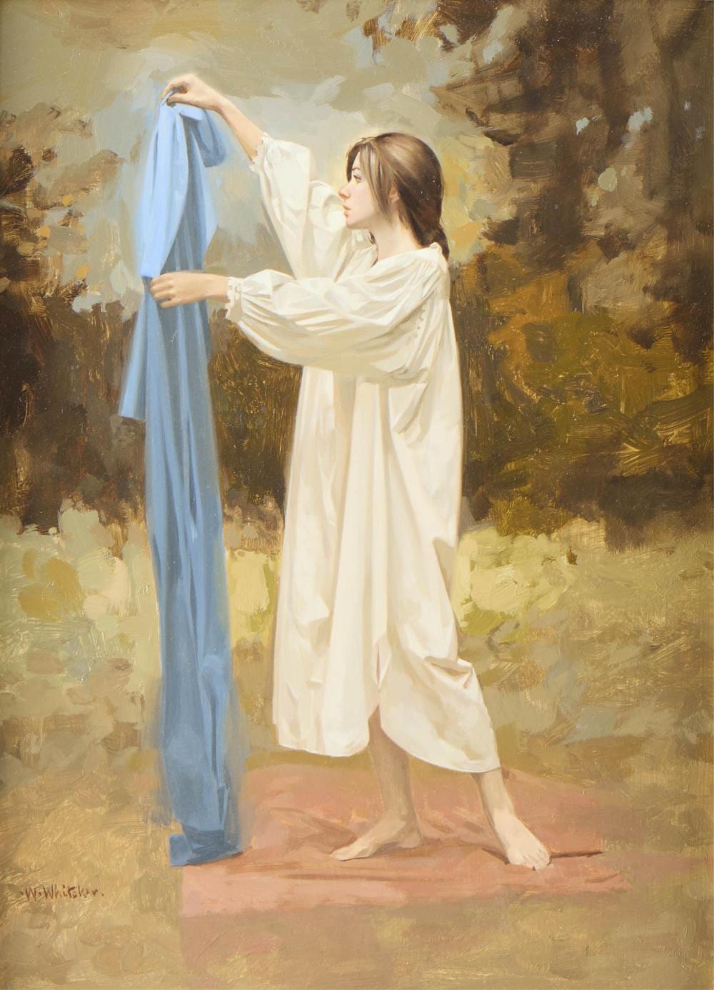 William Whitaker comparable auction result: william whitaker blue sheet oil painting