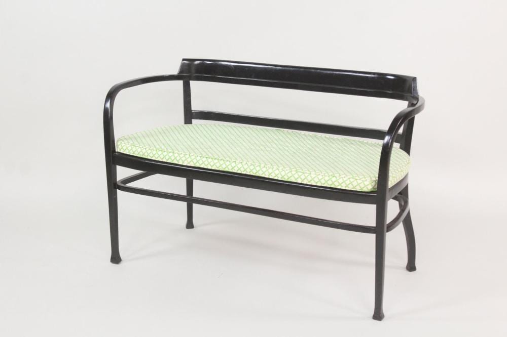 Otto Wagner comparable auction result: black lacquer thonet salon settee by otto wagner