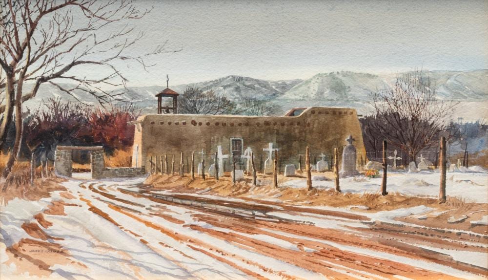 james kramer american b 1927 church near rio chama chamita 1977 · Freeman’s | Hindman · 2025-05-16 James Kramer comparable auction result: james kramer american b 1927 church near rio chama chamita 1977
