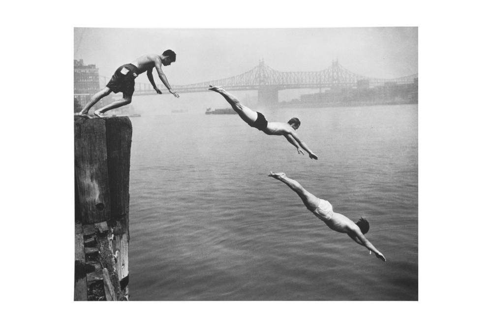 Arthur Leipzig comparable auction result: arthur leipzig american 1918 2014 growing up in new york divers east river silver gelatin print