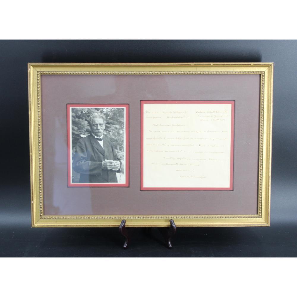 albert schweitzer signed letter 1955 · Clarke Auction Gallery · 2025-06-12 Albert Schweitzer comparable auction result: albert schweitzer signed letter 1955