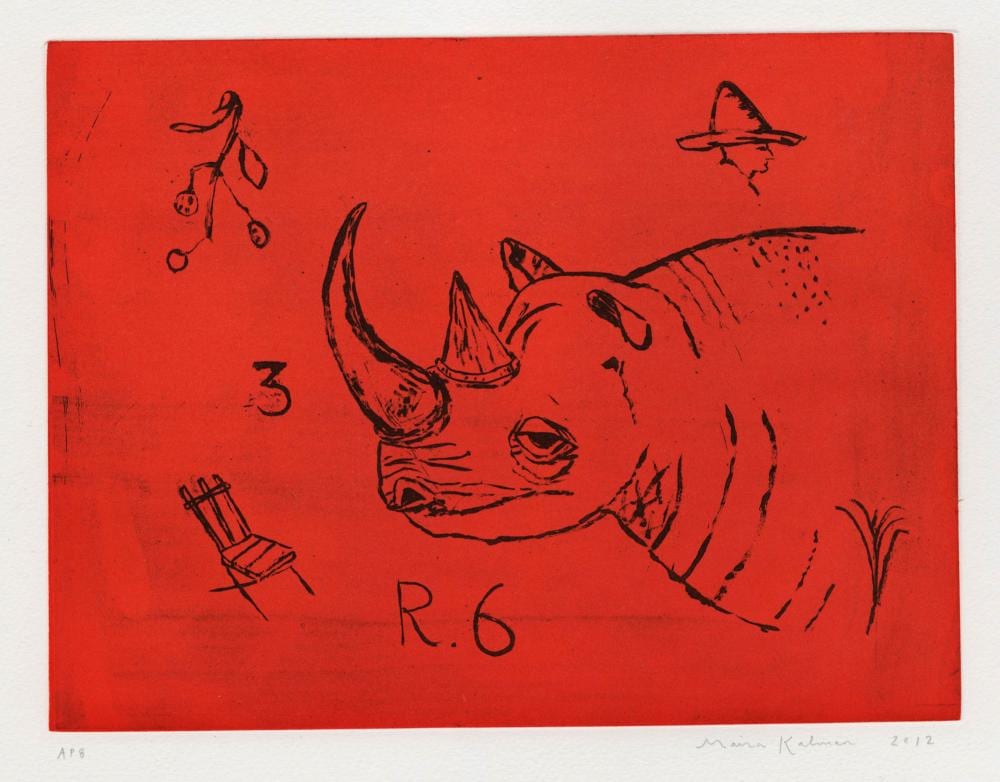 Maira Kalman comparable auction result: maira kalman rhinoceros