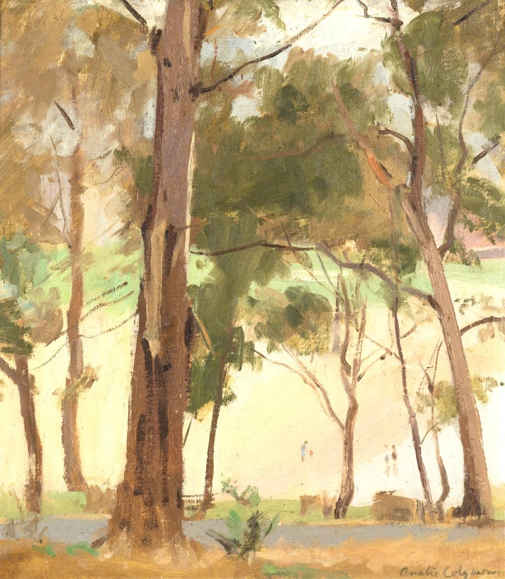 Amalie Colquhoun comparable auction result: amalie colquhoun 1894 1974 figures on the beach through the trees lorne