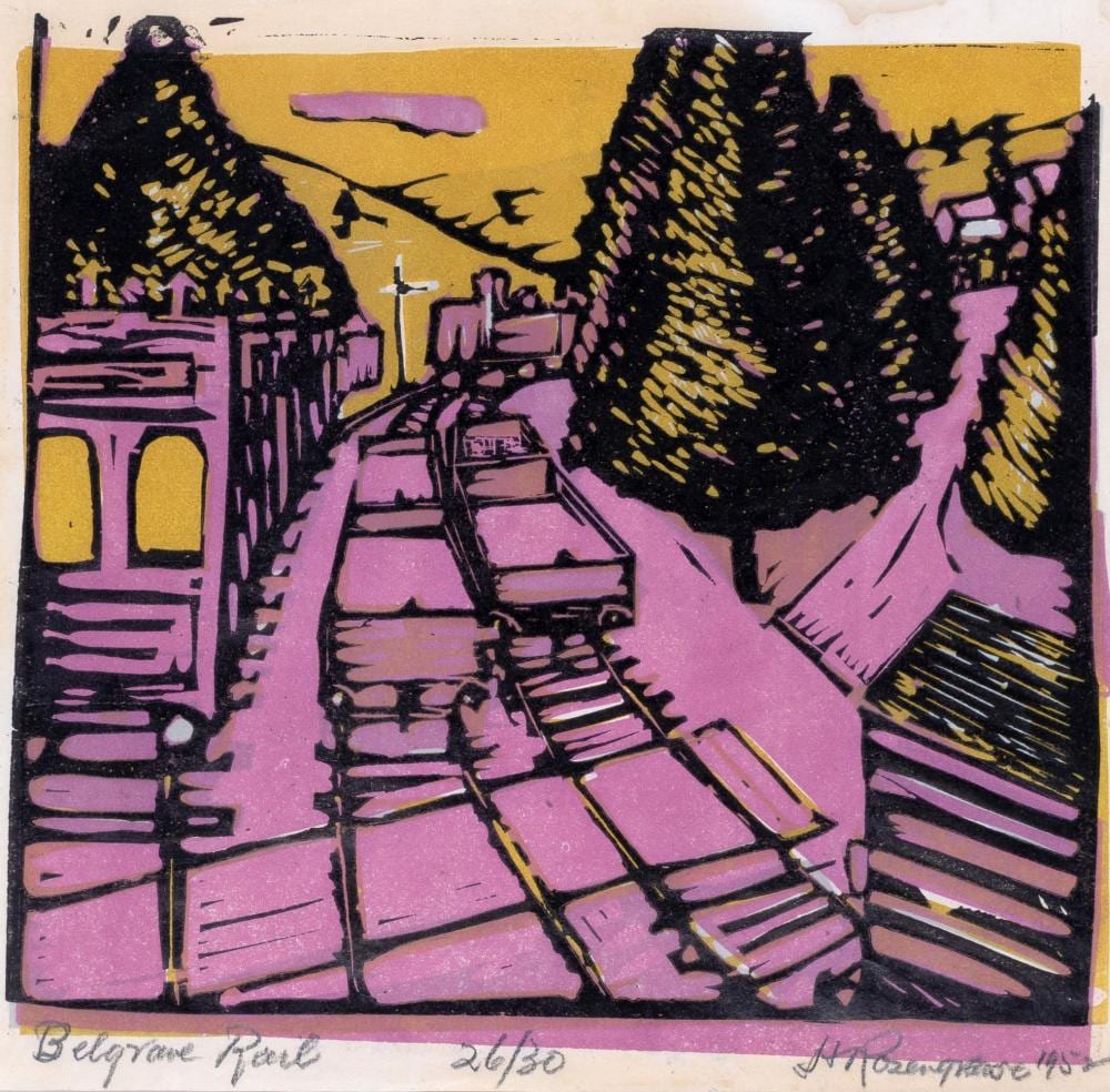 Harry Rosengrave comparable auction result: harry rosengrave 1899 1986 belgrave rail 1952