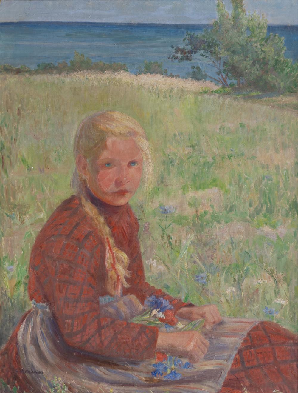 Clara Arnheim comparable auction result: clara arnheim berlin 1865 theresienstadt 1942 girl on the baltic sea shore