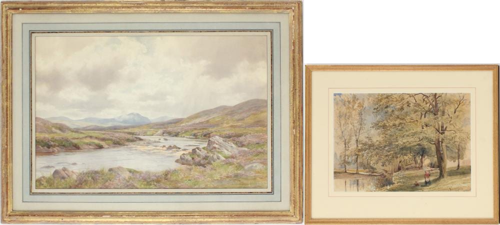 Percy Dixon comparable auction result: percy dixon english 1862 1924 riverscape watercolor
