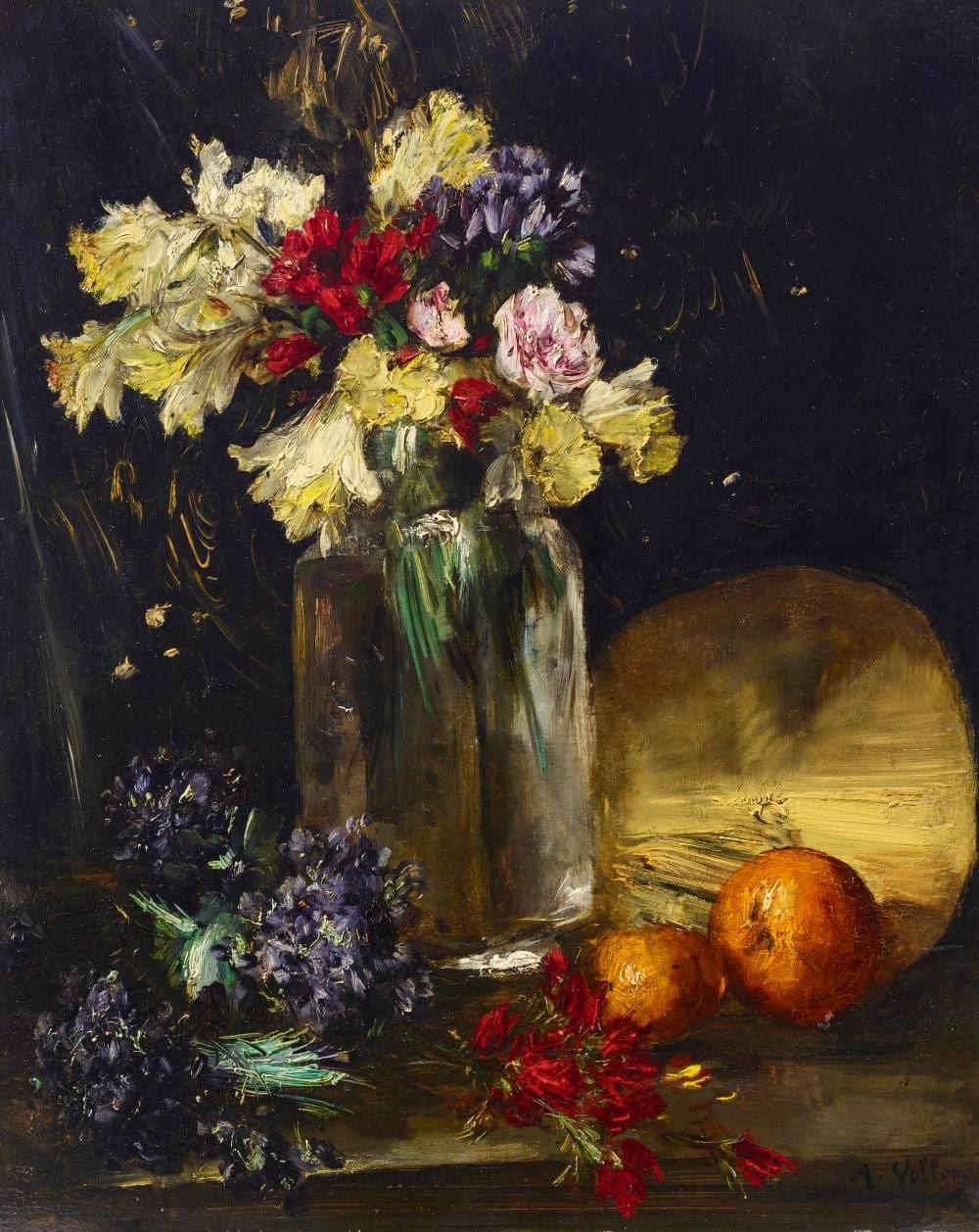Antoine Vollon comparable auction result: antoine vollon lyon 1833 1900 paris still life with daffodils violets