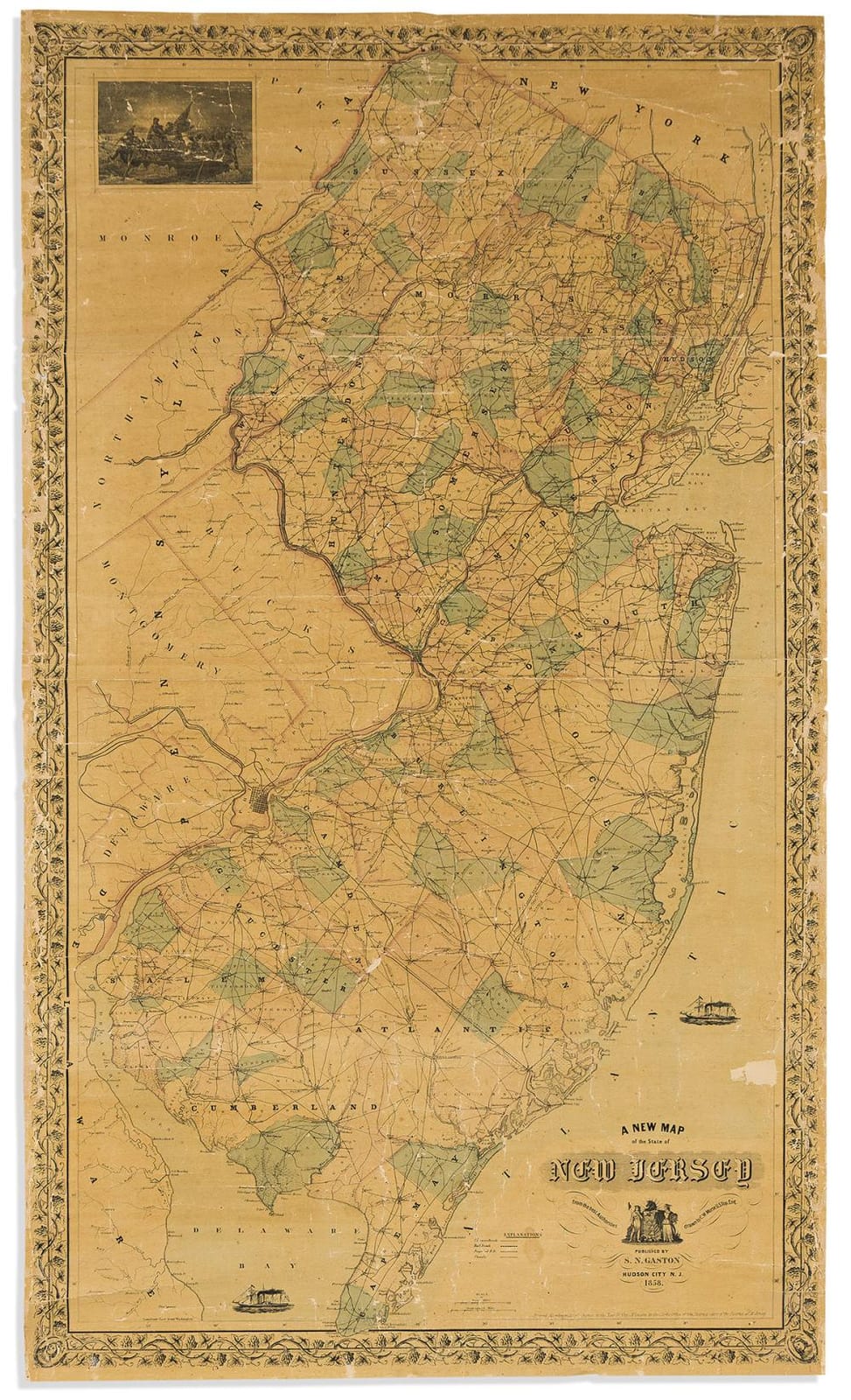 Charles William Dahlgreen comparable auction result: new jersey charles w morse and samuel n gaston a new map of the state of new jersey