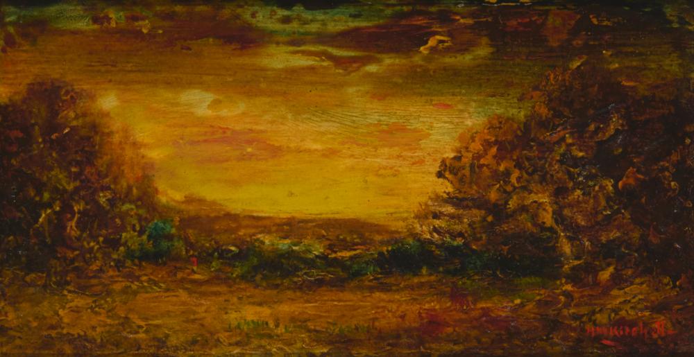 Hudson Mindell Kitchell comparable auction result: hudson mindell kitchell 1862 1944 tonalist landscape at sunset
