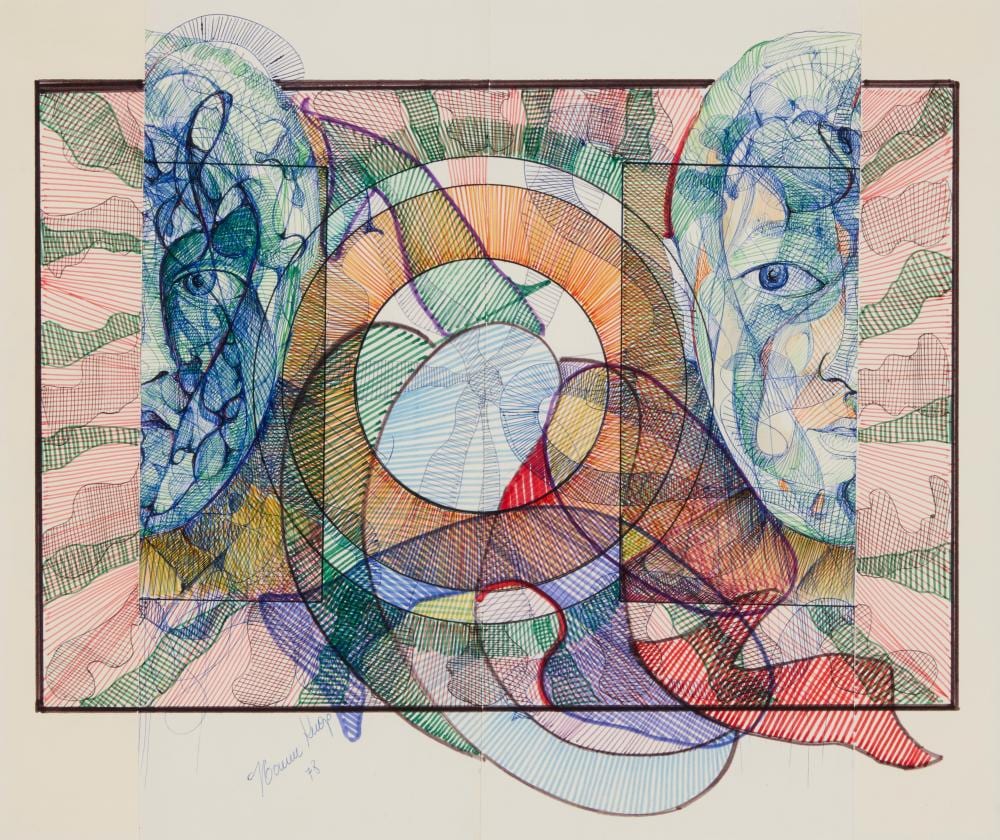 Naum Knop comparable auction result: naum knop 1917 1993 abstract faces 1978