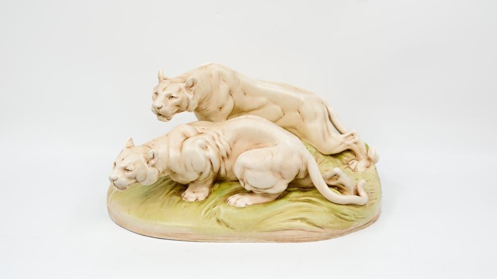 otto jarl 1856 1915 a czechoslovakian glazed ceramic group of two tigers · Ostantix Auctions · 2025-06-04 Otto Jarl comparable auction result: otto jarl 1856 1915 a czechoslovakian glazed ceramic group of two tigers