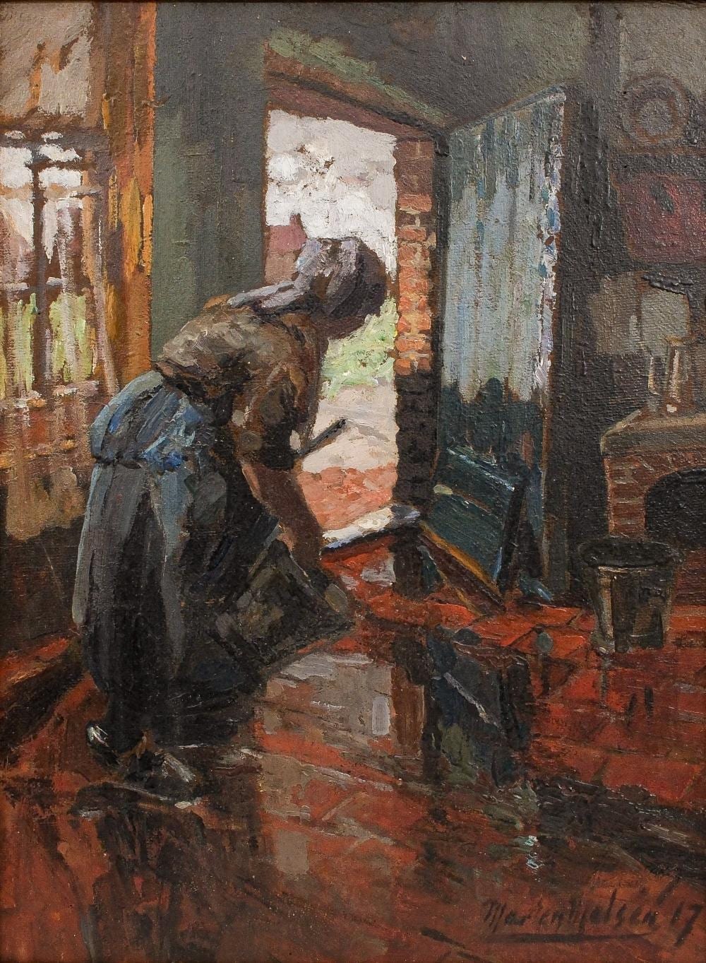 marten melsen 1870 1947 an oil on panel painting of an interior scene with lady · Ostantix Auctions · 2025-06-04 Marten Melsen comparable auction result: marten melsen 1870 1947 an oil on panel painting of an interior scene with lady