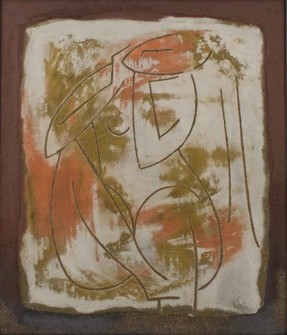 Walter Nessler comparable auction result: walter nessler 1912 2001 young girl a mixed media painting on panel