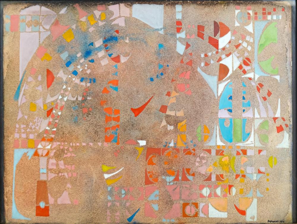 Joe Downing comparable auction result: joe downing 1925 2007 a modernistic mixed media composition painting on paper