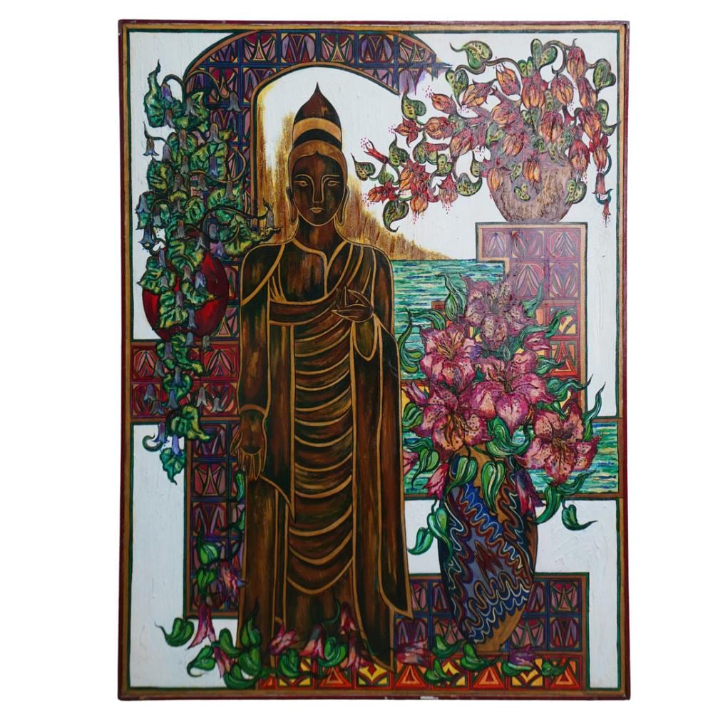 Mara Abboud comparable auction result: mara abboud american b 1949 buddha painting
