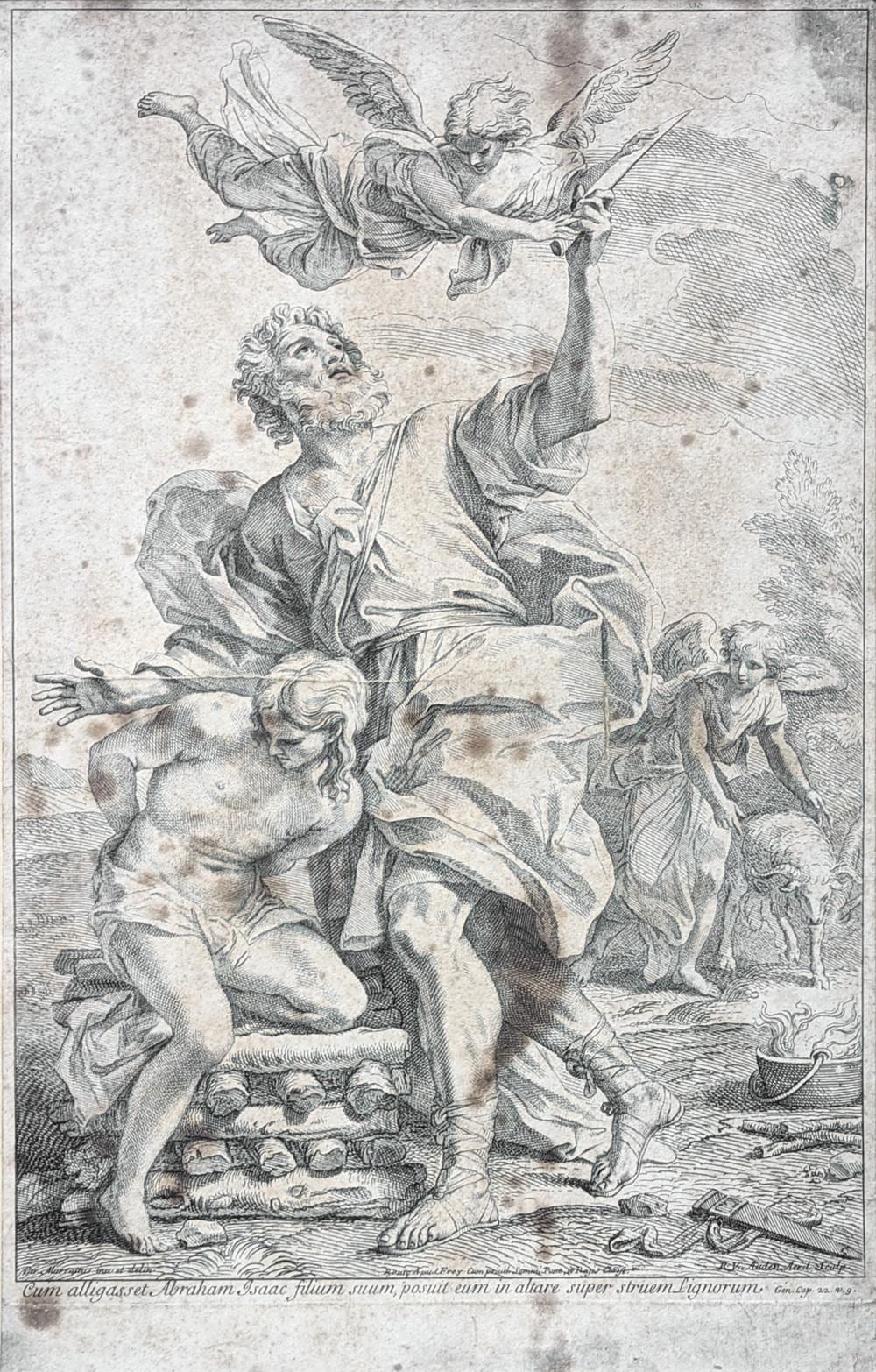 Robert van Audenaerde comparable auction result: robert van audenaerde 1663 1743 sacrifice of abraham c1700 engraving after carlo af unframed 45 x 28 cm