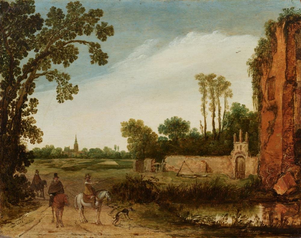 Esaias van de Velde comparable auction result: esaias van de velde amsterdam 1587 1630 the hague riders on a road besid