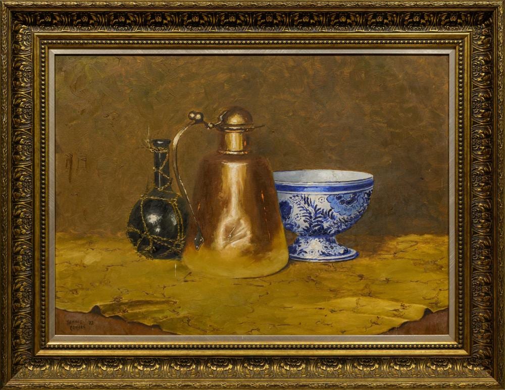 hennie griesel sa 1931 2015 oil still life copper porcelain signed dated 72 60 x 82 · 5th Avenue Auctioneers · 2025-05-18 Hennie Griesel comparable auction result: hennie griesel sa 1931 2015 oil still life copper porcelain signed dated 72 60 x 82