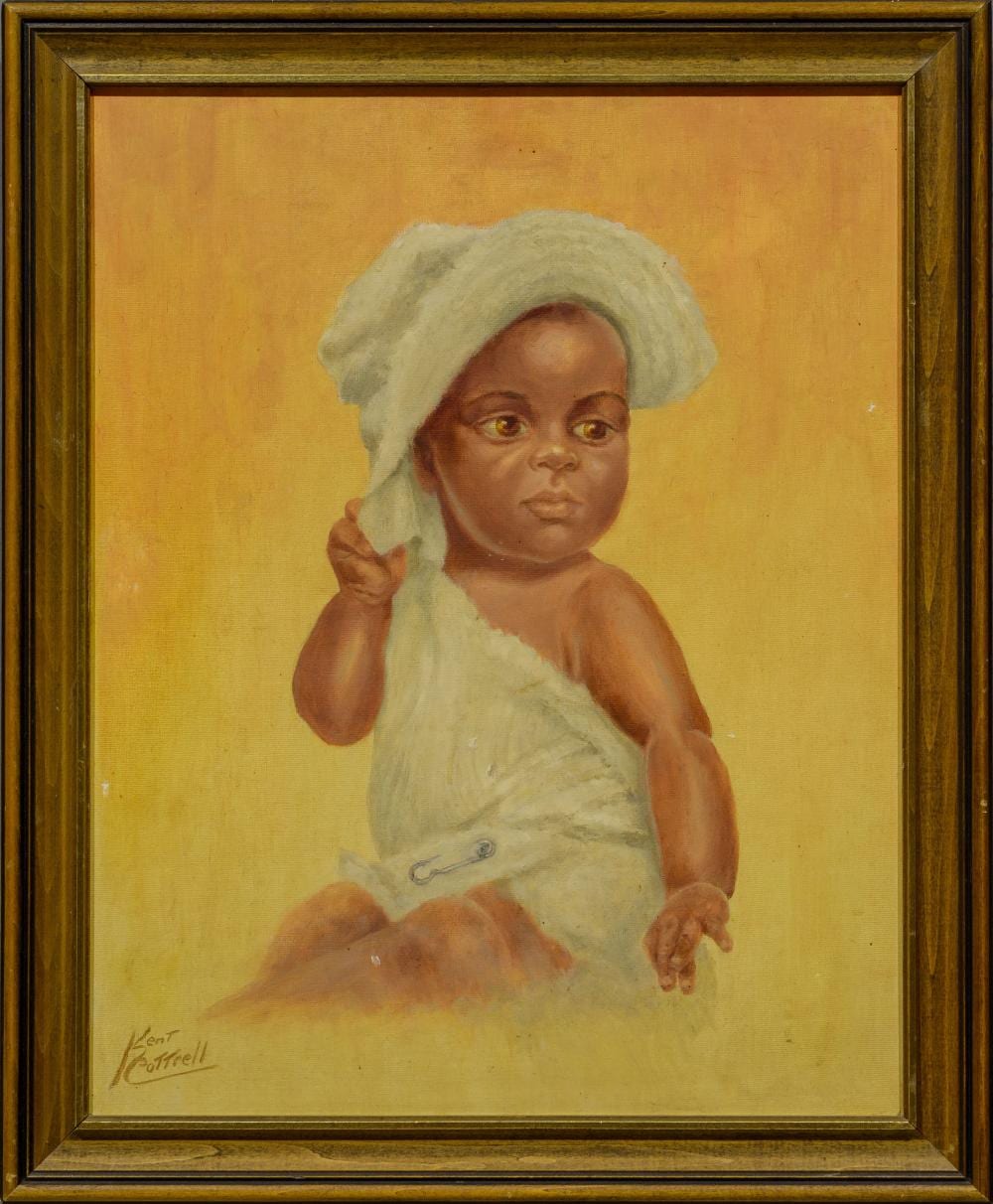 kent cottrell sa born 1887 oil potrait of a baby signed 50 x 40 · 5th Avenue Auctioneers · 2025-05-18 Kent Cottrell comparable auction result: kent cottrell sa born 1887 oil potrait of a baby signed 50 x 40