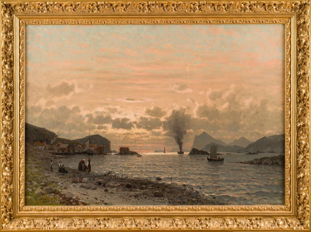 Adelsteen Normann comparable auction result: adelsteen normann v g ya bodin 1848 kristiania 1918 from north norway near bod 1881 oil on canvas 66x96cm