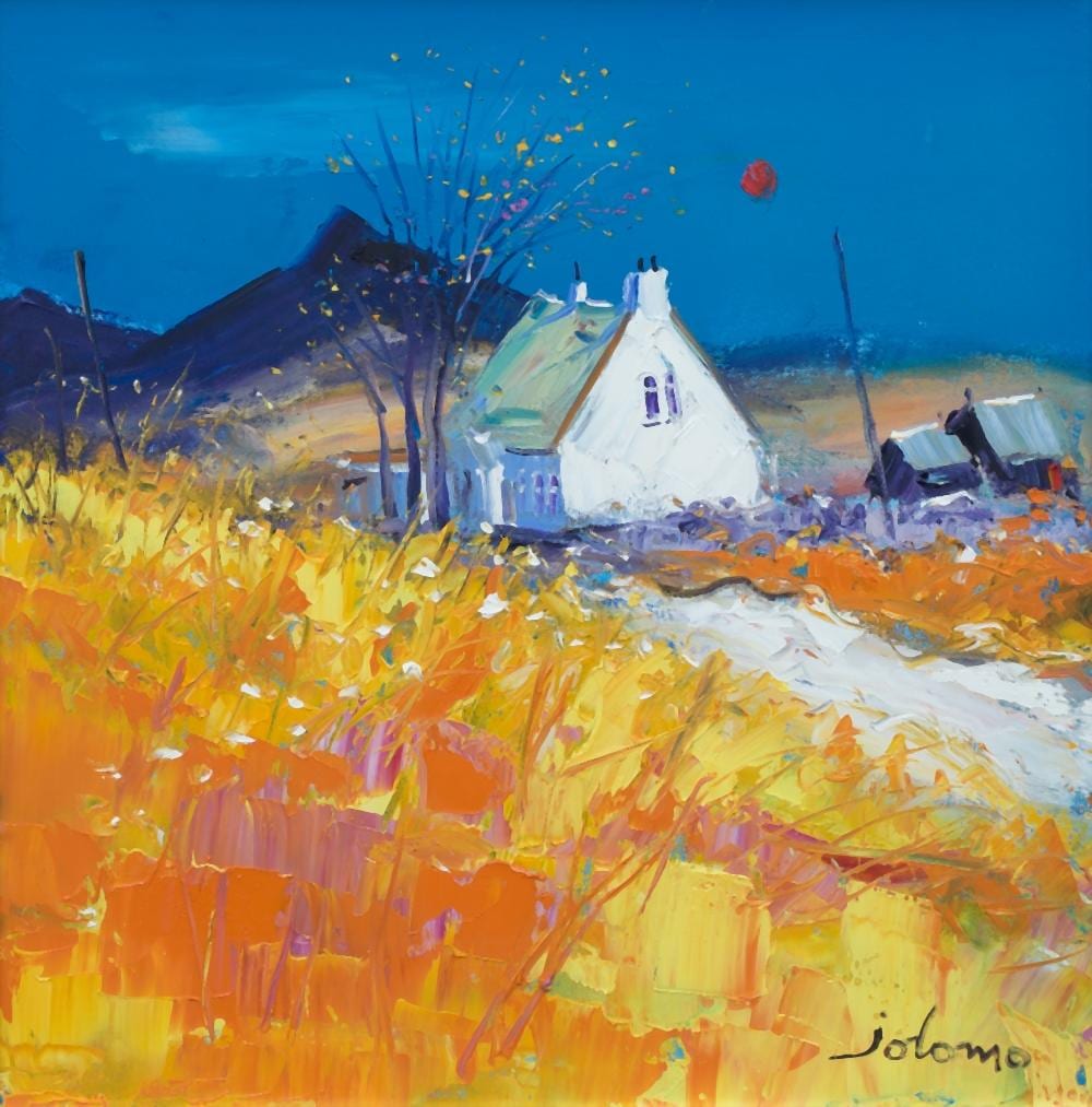 John Lowrie Morrison comparable auction result: john lowrie morrison british born 1948 harvest moon ulva schoolhouse