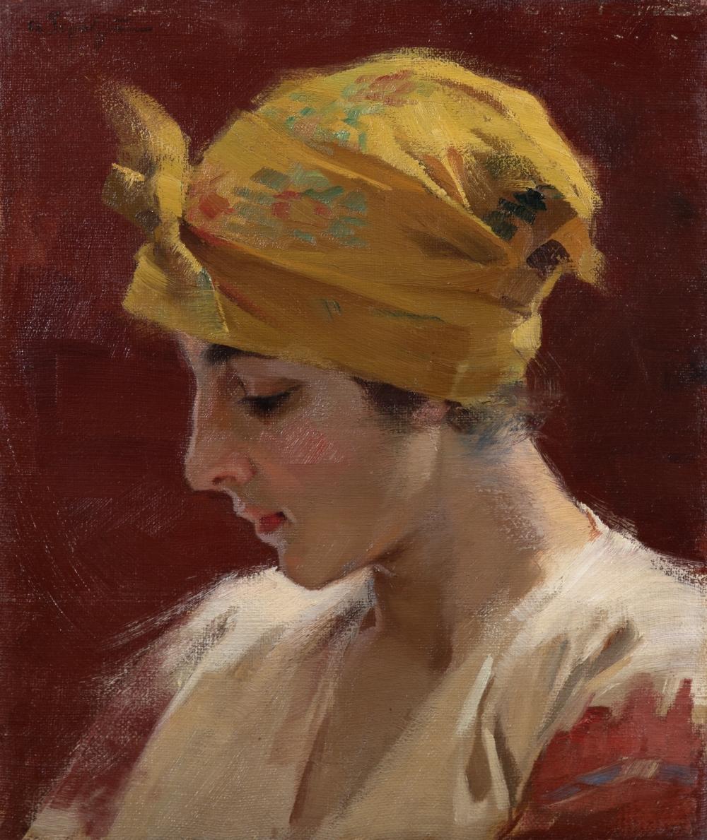 Apostolos Geralis comparable auction result: apostolos geralis 1886 1983 fille avec un foulard sur la t te
