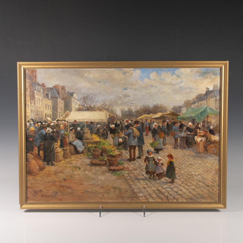 Linnie Watt comparable auction result: linnie watt british 1800s 1908 canvas painting dinan