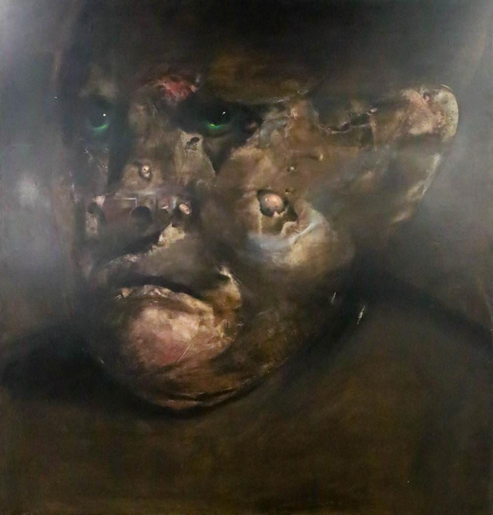 Marshall Arisman comparable auction result: marshall arisman oil on canvas portrait