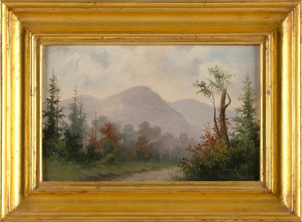 George McConnell comparable auction result: george mcconnell maine ohio 1852 1929 mountain scene likely mount mansfield vermont oil on board 5 x 8 framed 8 x 10 5
