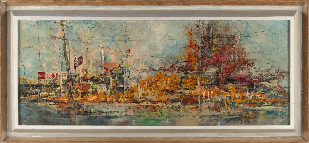J. Thurston Marshall comparable auction result: j thurston marshall massachusetts 1908 1982 john s on the turnpike oil on masonite 15 x 38 framed 20 x 43