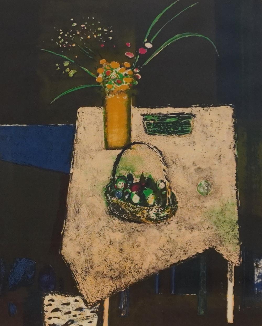 René Genis comparable auction result: ren genis french 1922 2004 still life of a vase of flowers lithograph in color signed l r and numbered 2 120 l l frame 27 x 21 1 4 in 68 6 x 54 cm