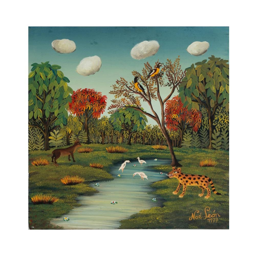 Noe Leon (1907-1978) S/T, 1977 Óleo sobre madera Medidas: 38 x 38 cm comparable sale