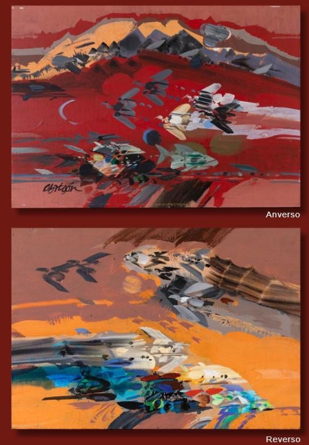 Alejandro Obregón (1920-1922) Andes y Caribe, 1986 Acrílico sobre madera Medidas: 45.5 x 31.5 cm comparable sale