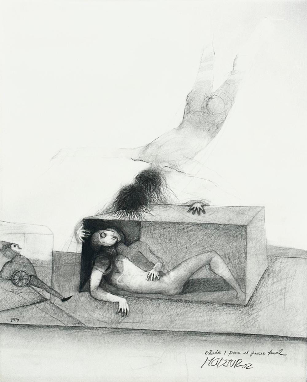 David Manzur (1929) Estudio I para el Juicio Final, 2002 (1514) Grafito sobre papel Medidas: 65 x 50 cm comparable sale