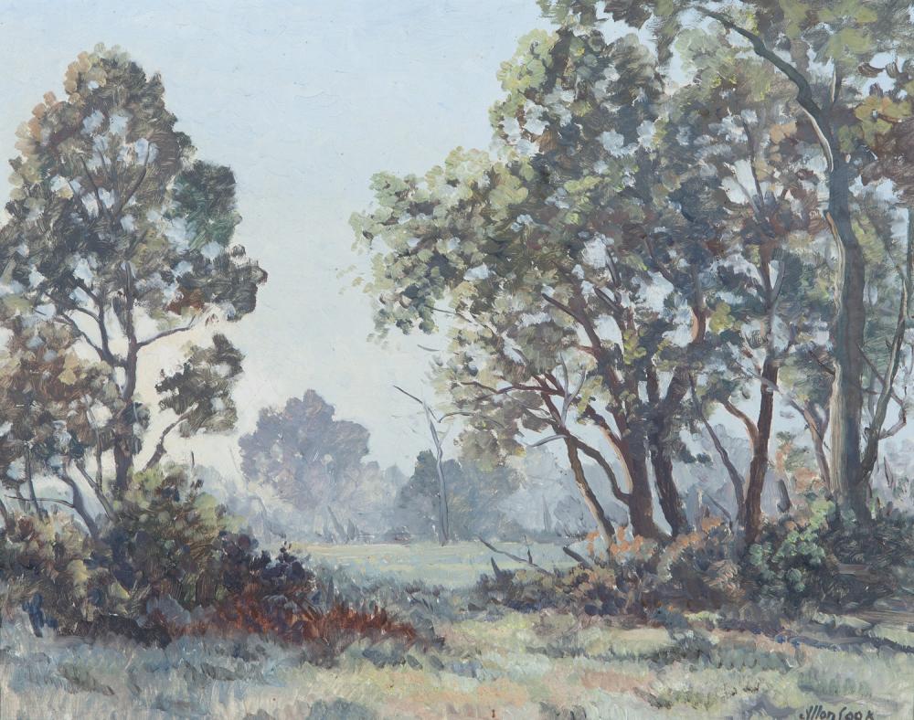 Auction comp thumbnail for ALLON COOK - THE CLEARING - OIL ON BOARD (GFL Fine Art, Lot 96)