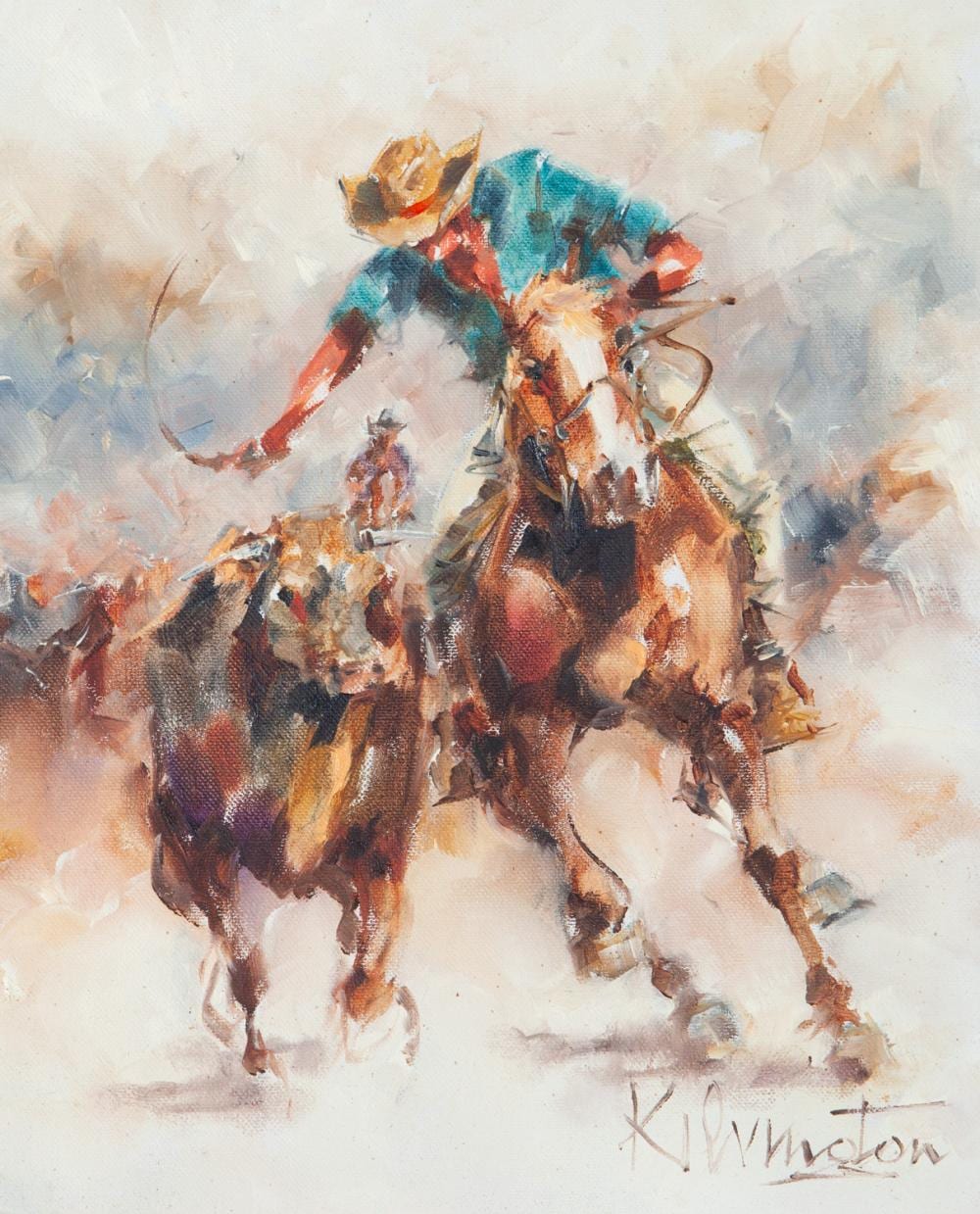 Patrick Kilvington comparable auction result: patrick kilvington cutting the scrubber acrylic on canvas