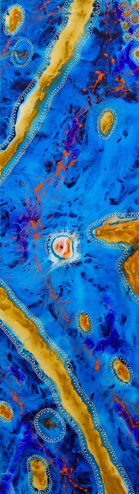 Kurun Warun comparable auction result: kurun warun harmonious landscape living water acrylic on canvas 182cm x 52cm