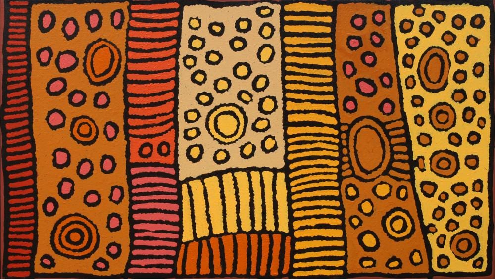 Yinarupa Nangala comparable auction result: yinarupa nangala 125 ngamurra dreaming acrylic on linen 71cm x 125cm