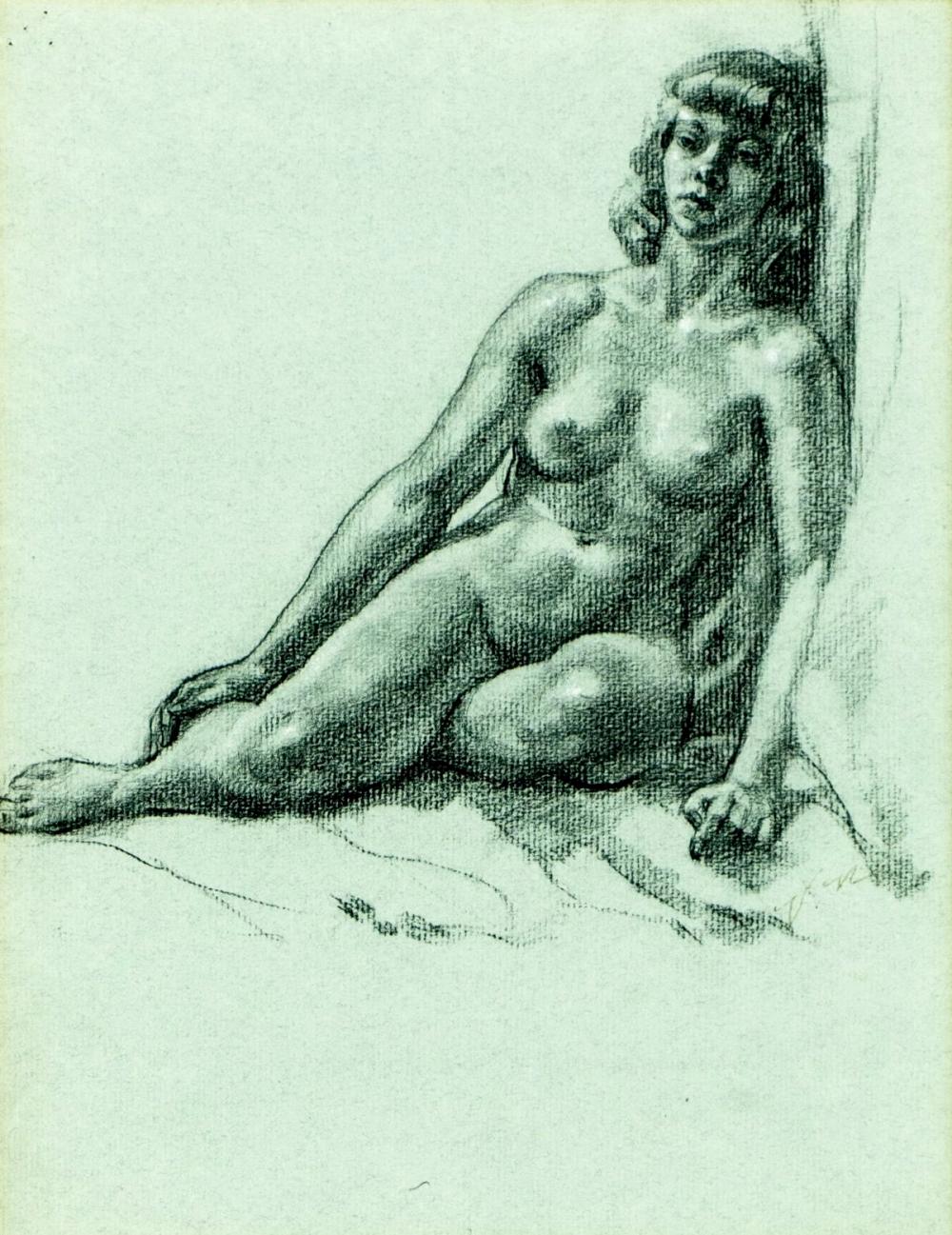 Vincent Nesbert comparable auction result: vincent nesbert pa poland 1898 1976 graphite painting