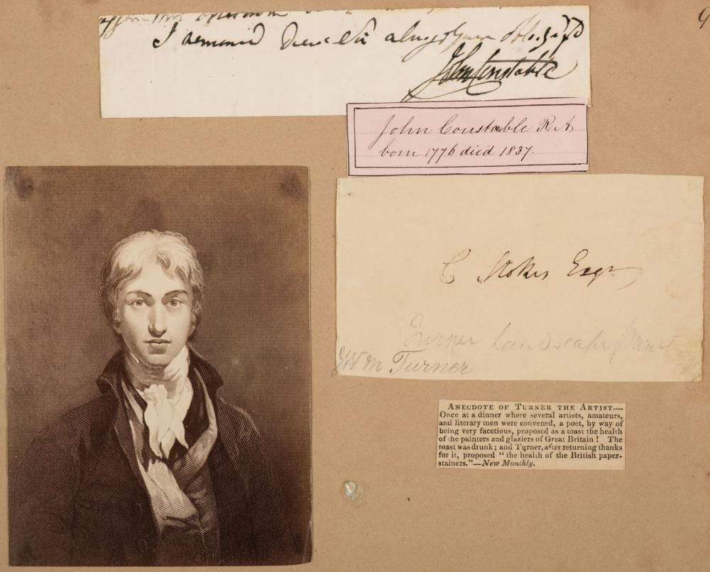 Constable (John, 1776-1837), English painter. Autograph Subscription Signed, no date sold by Dominic Winter Auctions, lot 304 — auction record photograph