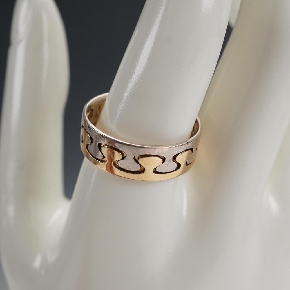 Ed Levin comparable auction result: ed levin 14k gold and sterling silver ring