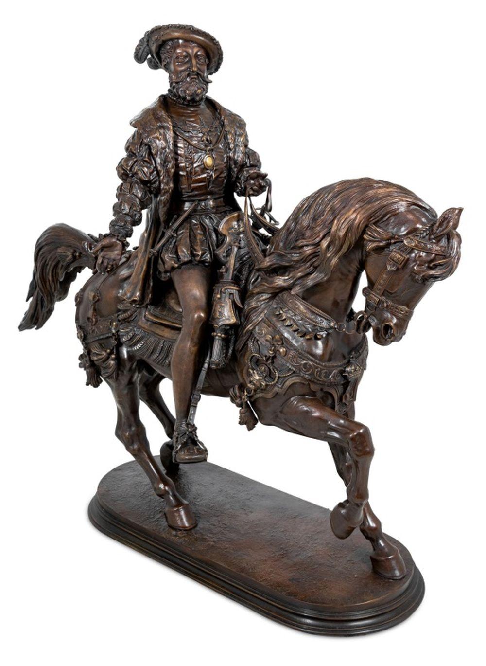 Louis Marie Moris comparable auction result: louis marie moris francois i equestrian bronze