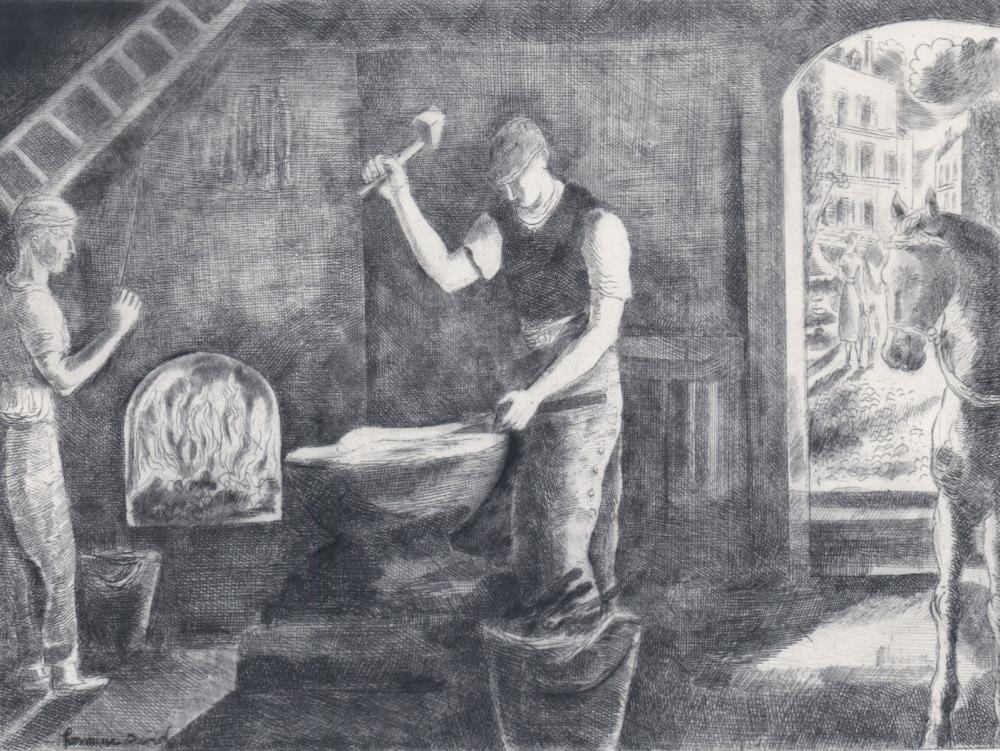 hermine david etching 1945 196 340 blacksmith · Grant Zahajko Auctions, LLC · 2025-05-22 Hermine David comparable auction result: hermine david etching 1945 196 340 blacksmith