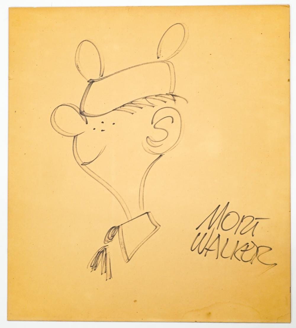 Mort Walker comparable auction result: beetle bailey original by mort walker signed