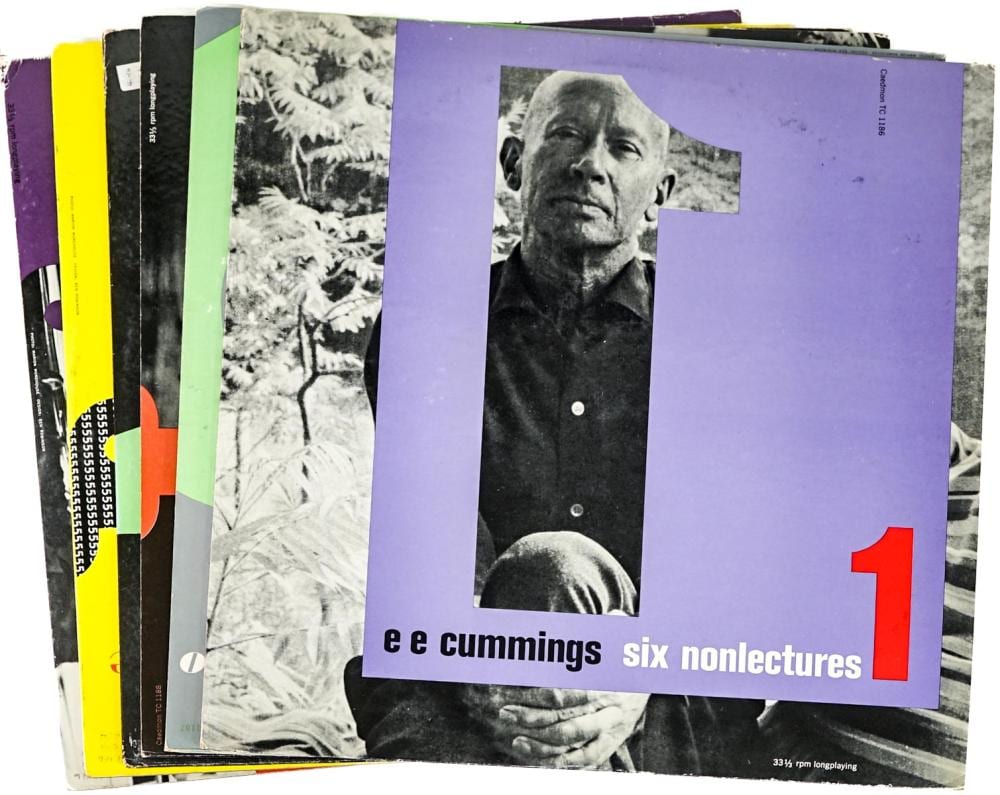 E. E. Cummings comparable auction result: e e cummings six nonlectures vinyl lp s