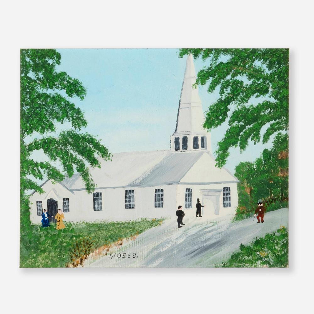 Anna Mary Moses comparable auction result: grandma moses old church white creek new york